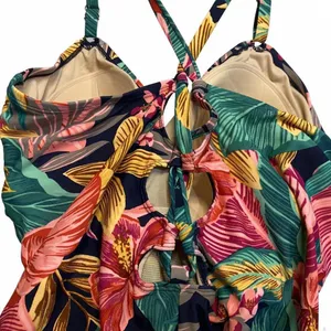 Kona Sol Floral Multicolor Tropical Floral One Piece Swimsuit Plus Size 18W thumbnail 5