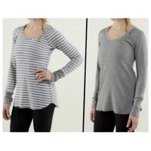 Lululemon Reversible Gray & Yellow Long Sleeve Top | S thumbnail 2