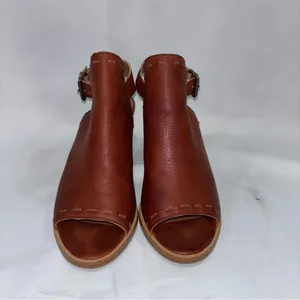 Frye & co sling back leather heels Brown Size 7.5 thumbnail 2