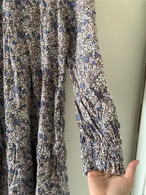 Universal Thread Pink Ditsy Floral Peasant Long Sleeve Mini Dress XS Cottagecore thumbnail 3