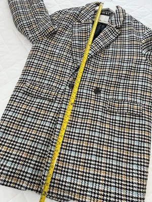 A New Day Houndstooth Plaid Coat L Double Breasted Preppy Academia Chic Blazer thumbnail 7
