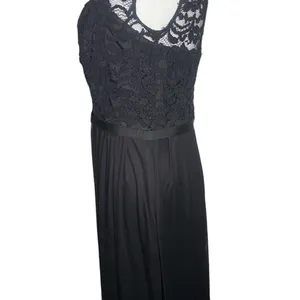 David's Bridal Black Lace Chiffon Midi Dress Sz 6 Whimsigoth‎ Gothcore Formal thumbnail 2