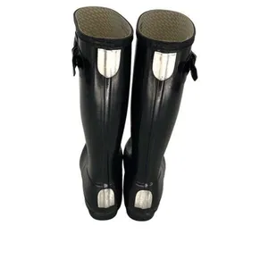 Hunter Womens Glossy Round Toe Slip‎ On Tall Rain Boots Black Size 4M/5F thumbnail 4