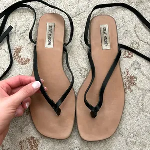 Steve Madden Black Lace-Up Sandals thumbnail 2
