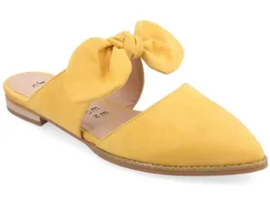 Journee‎ Collection Telulah Yellow Bow Mule Slip-On Flats Size 5.5 NIB thumbnail 1