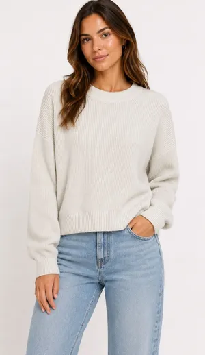 Aritzia Wilfred‎ White Knit Sweater Medium thumbnail 1