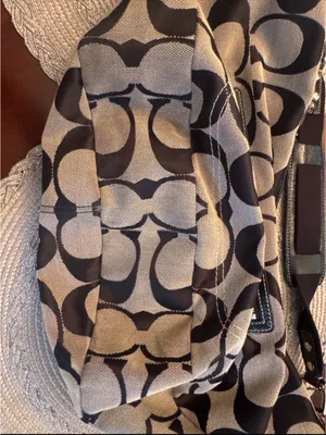 Coach Canvas Hobo Shoulder Bag in Brown and Khaki thumbnail 3