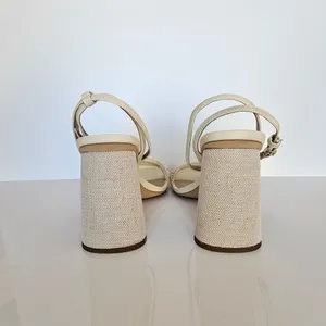 Sam Edelman Women's Ivory Kia Sandal Nappa Beaded Heels US 10‎ thumbnail 5