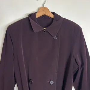 Vintage Jacqueline Ferrar Purple Trench Coat Women Size 12 Double Breasted +Belt thumbnail 7