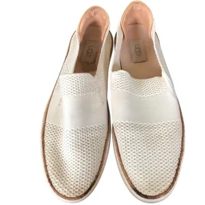 Ugg Sammy Slip On Knit Oxford Shoe Sz.10 Ivory W/Leather Detail Beach Vacay thumbnail 3