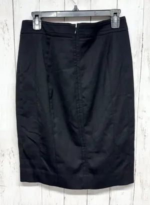 White House Black Market‎ Skirt Women Size 6 Black Straight Pencil Midi Zip Back thumbnail 1