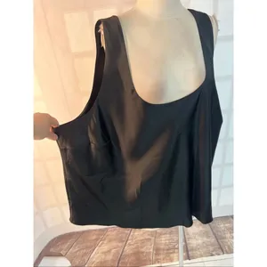 ASOS Design Curve NWT Black Satin Scoop Neck Sleeveless Cami Tank Top Size 26 thumbnail 2