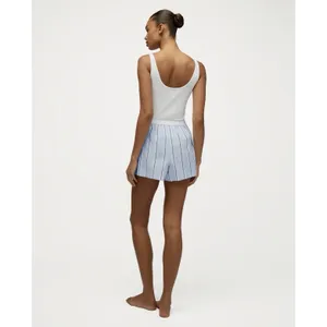 PETITE PLUME Women's Twill Sleep Shorts in Blue “Coastal Stripe” - Large - NWT thumbnail 5