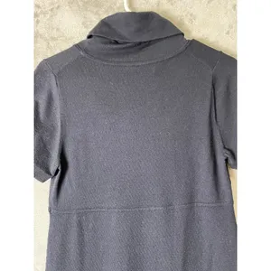 Theory Wool Blend Cowl Neck Shift Dress Black Short Sleeve Career Women's Medium thumbnail 4