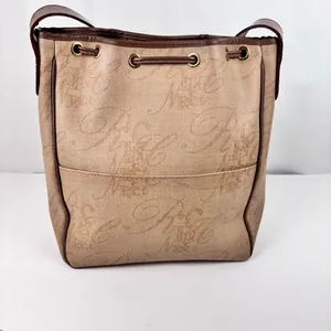 Vintage Nina Ricci Paris Monogram Drawstring Bucket Bag Made in Italy thumbnail 4