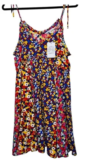 Patrons of Peace Floral Patchwork Dress Large NWT Boho‎ Flowy thumbnail 1