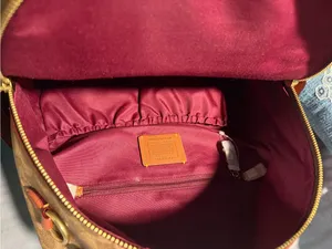 Leather-Trim Signature Pattern Backpack - Tan thumbnail 7