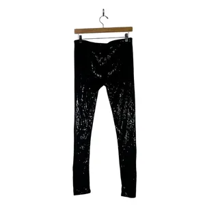 Tally Weijl Sequin Skinny Pants‎ Womens 10 Black Stretch Clubwear Y2K Glam thumbnail 4