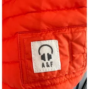 Abercrombie & Fitch Womens Open Front Puffer Jacket XS Orange Quilted Packable‎ thumbnail 6