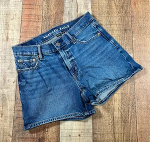 American Eagle Size 00 Blue Cotton Strigid High Rise Denim Jean Shorts thumbnail 1