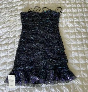 For Love & Lemons Rodin Sequin Mesh Ruched Mini Dress thumbnail 7
