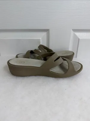 Women's Crocs Swiftwater Beige Slip On Size 8 thumbnail 7