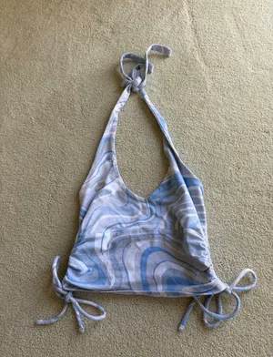 Hollister Blue Designed Adjustable Halter Tank thumbnail 1