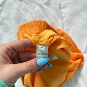 Orange Textured Crinkle Shorts Elastic Waist Flowy Womens Size Large Hippie Boho thumbnail 4