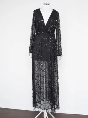 Miss Ord Sequin - Embellished Sheer Mesh Evening Gown thumbnail 3