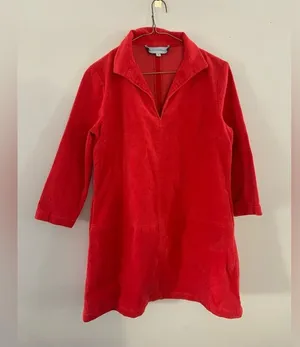 Tuckernuck Clifton Vneck Dress Casual Corduroy Classic Red Pink Long Sleeve M thumbnail 10