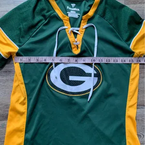 Green Bay Packers Fanatics Green/Gold Team Draft Me Lace-Up Raglan T-Shirt S thumbnail 4