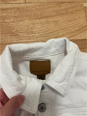American Eagle White Denim Romper thumbnail 2