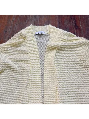 Blakeley Poppy Popcorn Knit Cardigan Pale Yellow Petite Small thumbnail 2