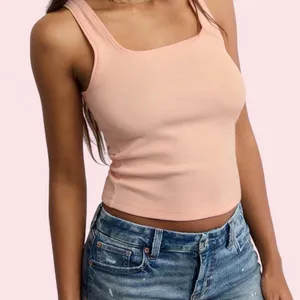 American Eagle Outfitters basic peach colored ribbed tank top  thumbnail 1