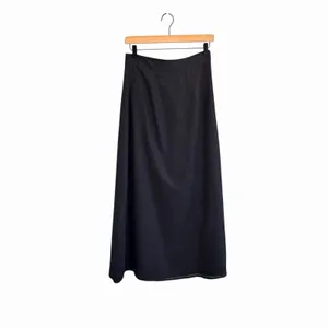 Anthropologie Black Linen Wrap Maxi Skirt Size 2 Minimalist Quiet Luxury Capsule thumbnail 11
