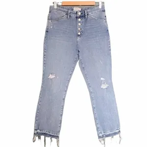 Free People We The Free Raw Hem High Rise Straight Leg Jeans Women’s Size 30 thumbnail 11