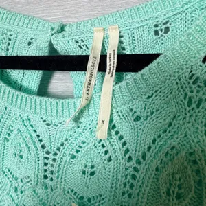 Anthropologie Mint Green‎ Pointelle Eyelet Knit Short Sleeve Keyhole Top 2X thumbnail 5
