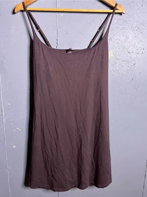 SKIMS Smooth Lounge Strap Mini Dress in chocolate Brown. Size XL thumbnail 3