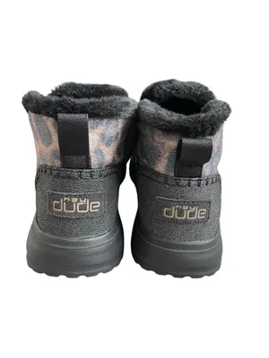 Hey Dude Denny Leopard Booties Women’s Size 11 Plush Faux Fur Comfy Cozy thumbnail 4
