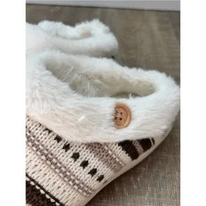 Aerosoles Memory Foam Fur Lined Fair Isle Knit Slippers Womens Medium 6.5 7 7.5 thumbnail 5
