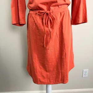 Pact Organic Cotton Drawstring Waist T-Shirt Dress 3/4 Sleeve Pockets Size Large thumbnail 9