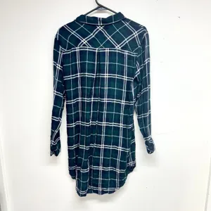 Rails Plaid Button Down Tunic Women Small‎ Green Hunter Longline Flannel Tunic thumbnail 3