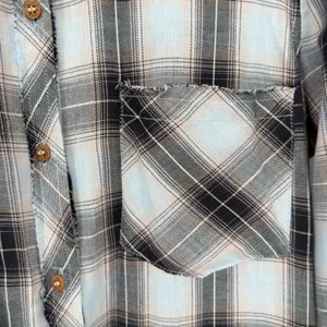 Democracy Plaid Flannel Dress Womens S Blue Distressed Hem Coastal Cowgirl Boho thumbnail 6