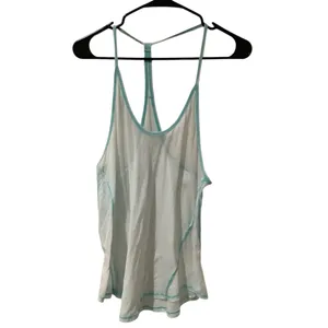 Elegant White Tank Top with Aqua Accents thumbnail 7