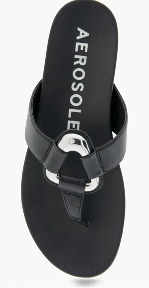 NEW Aerosoles Fallon Harness Sandal (Women) 9.5M, BLACK PATENT FAUX LEATHER thumbnail 1