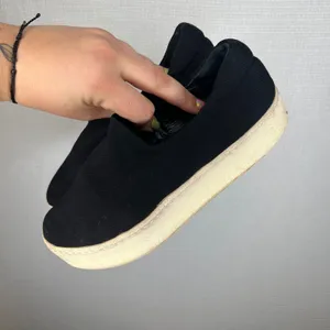 Opening Ceremony Black Ribbed Knit Platform Slip On Sneakers Women Size 37 thumbnail 3