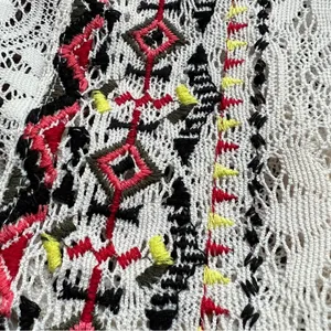 POOF Aztec Embroidered Fringe Needlework Vest Size Large thumbnail 5