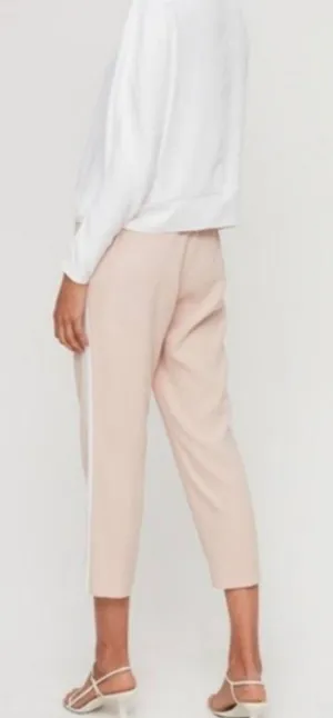 Aritzia Babaton Conan Blush Pink Stretch Crepe Pull On Side Stripe Tapered‎ Crop Pants 0 thumbnail 2