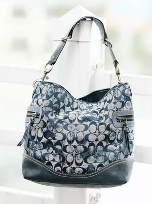 Vintage Y2K Coach B05K-2183 Denim Signature C Monogram Hobo Shoulder Bag thumbnail 1