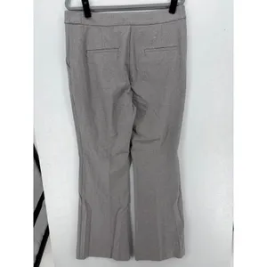 LOFT Womens Dress Pants Gray Flare Leg Silver Button Detail 12 thumbnail 3